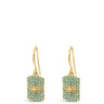Absolute Gold Turquoise Tag Drop Earrings