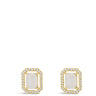 Absolute Gold White Opal Rectangle Stud Earrings