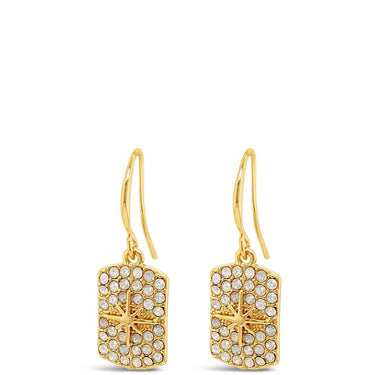 Absolute Gold White Opal Tag Drop Earrings