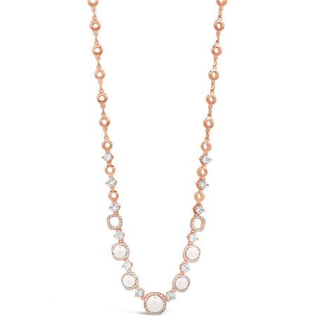 Absolute Rose Gold Boxy Link Pearl Necklace