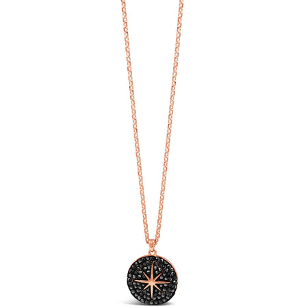 Absolute Rose Gold Gun Metal Star Disc Long Length Necklace