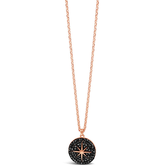 Absolute Rose Gold Gun Metal Star Disc Long Length Necklace