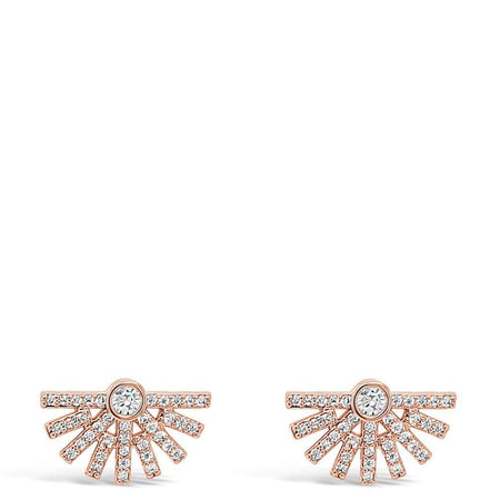 Absolute Rose Gold Half Fan Stud Earrings