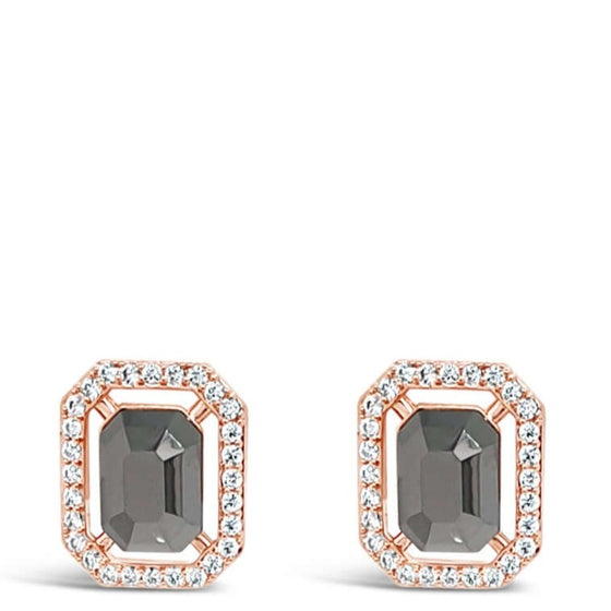 Absolute Rose Gold Hematite Square Stud Earrings