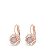 Absolute Rose Gold & Pink Halo French Hook Drop Earrings