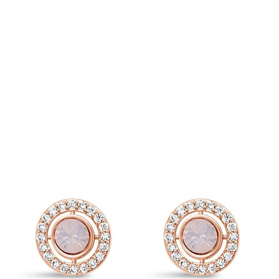 Absolute Rose Gold & Pink Halo Stud Earrings