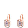 Absolute Rose Gold Pink Rectangle Pendant French Clip Earrings