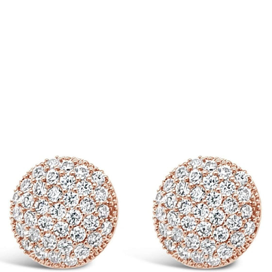 Absolute Rose Gold Sparkle Button Style Earrings