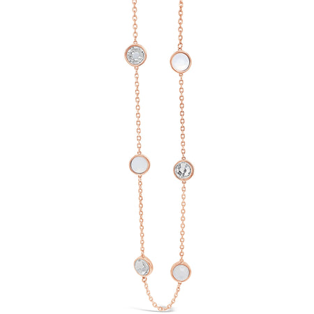 Absolute Rose Gold & White Opal Long Length Necklace