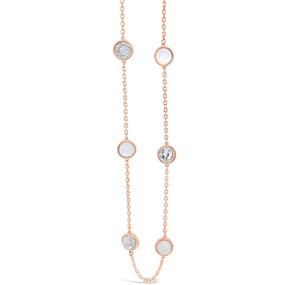 Absolute Rose Gold & White Opal Long Length Necklace
