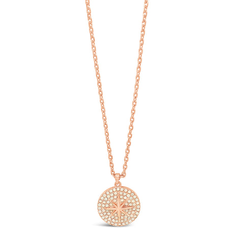 Absolute Rose Gold & White Opal Star Pendant Long Length Necklace