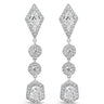 Absolute Silver Art Deco Long Drop Earrings