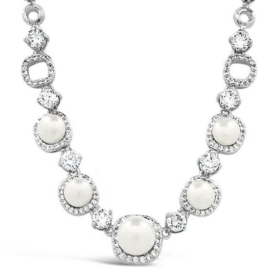 Absolute Silver Boxy Pearl Necklace