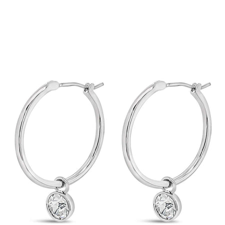 Absolute Silver Charm Hoop Earrings