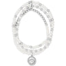 Absolute Silver & Cream Pearl Entwined Halo Bead Bracelet
