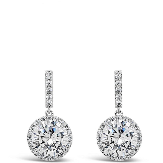 Absolute Silver & Crystal Drop Earrings