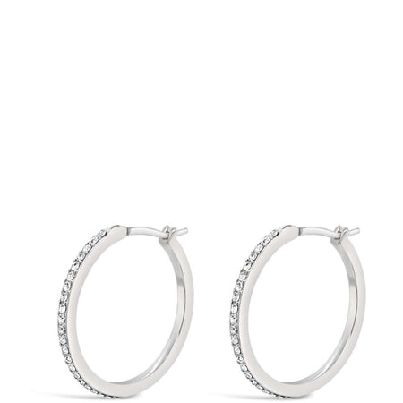 Absolute Silver Crystal Large Hoop Earrings