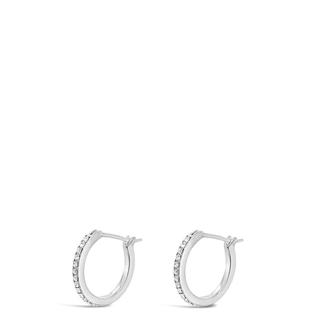 Absolute Silver Crystal Small Hoop Earrings