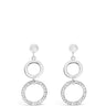 Absolute Silver Double Circle Drop Earrings