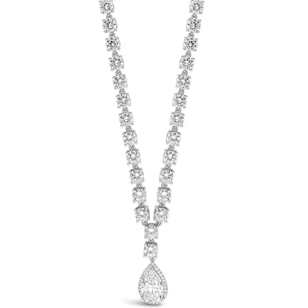 Absolute Silver Elegant Pear Drop Necklace