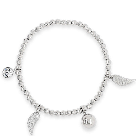 Absolute Silver Feather Bead Bracelet