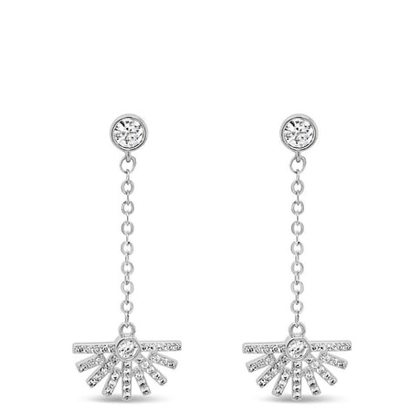 Absolute Silver Half Fan Drop Earrings