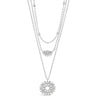 Absolute Silver Half Fan Triple Layer Necklace