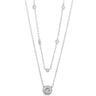 Absolute Silver Halo Fine Double Necklace
