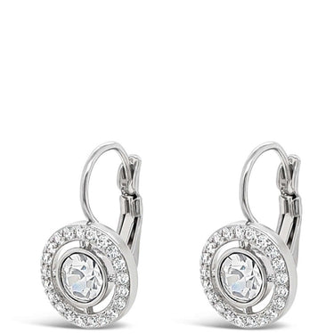 Absolute Silver Halo French Hook Drop Earrings