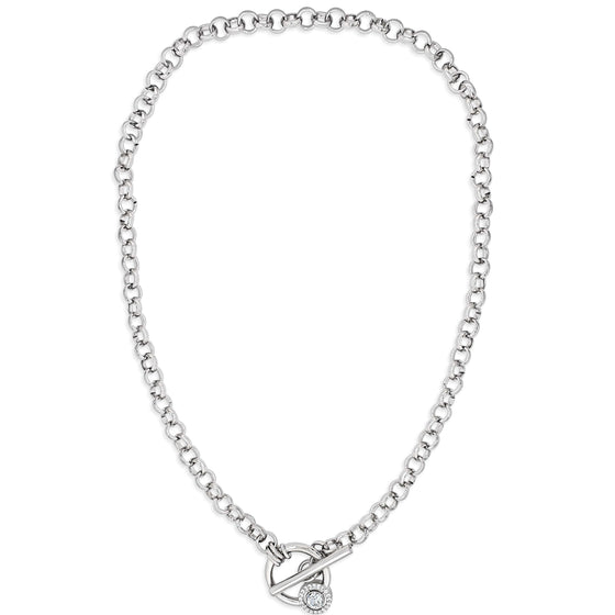 Absolute Silver Halo T Bar Necklace