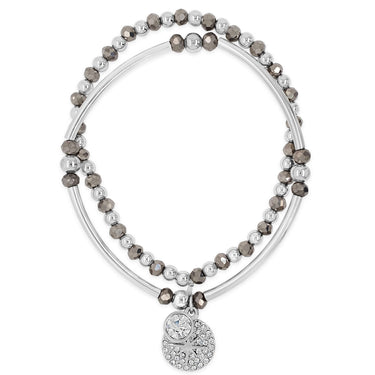 Absolute Silver & Hematite Beaded Bracelet