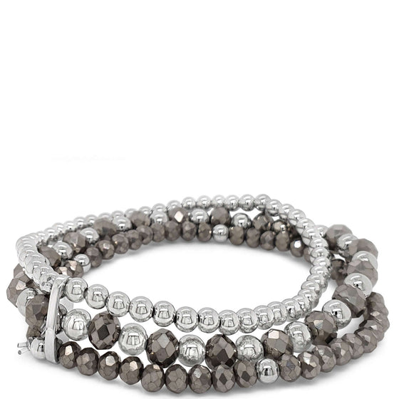 Absolute Silver & Hematite Bead Bracelet