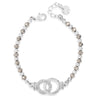 Absolute Silver & Hematite Entwined Halo Bead Bracelet