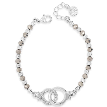 Absolute Silver & Hematite Entwined Halo Bead Bracelet