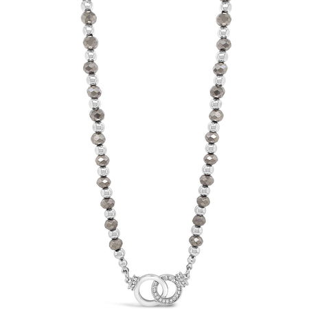 Absolute Silver & Hematite Entwined Halo Bead Necklace