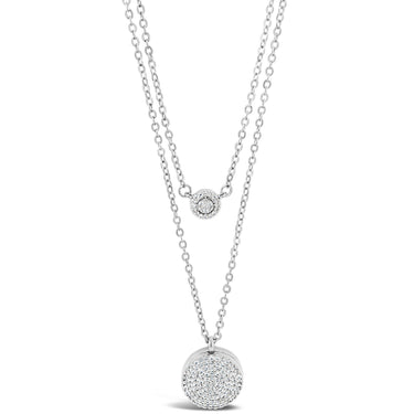 Absolute Silver Locket Double Layer Necklace