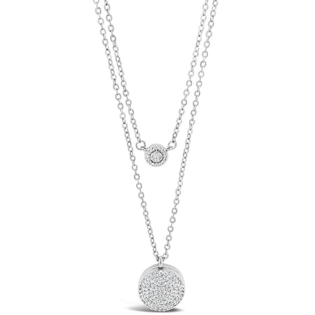 Absolute Silver Locket Double Layer Necklace