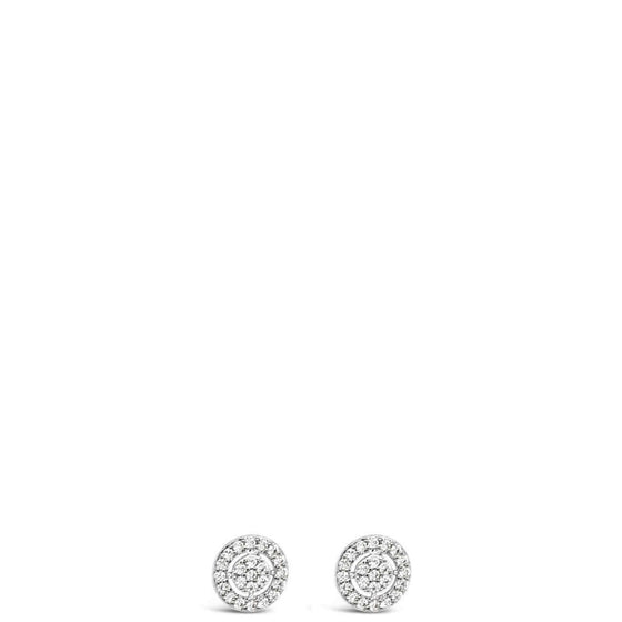 Absolute Silver Small Halo Stud Earrings