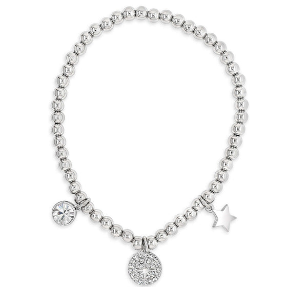 Absolute Silver Star Bead Bracelet