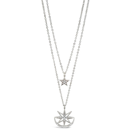 Absolute Silver Star Double Layer Necklace