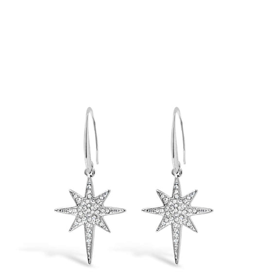 Absolute Silver Star Drop Earrings