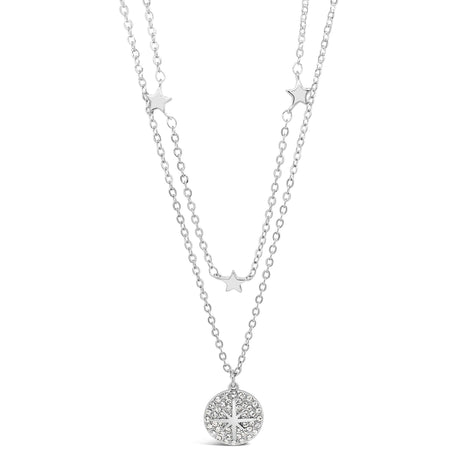 Absolute Silver Star Pendant Double Necklace