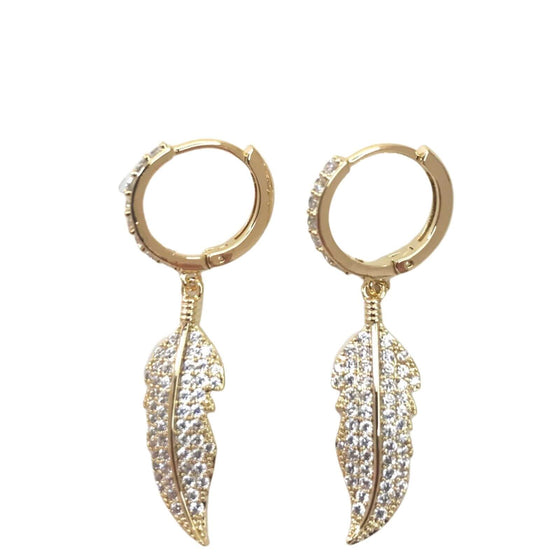 Absolute Floaty Feather Earrings - Gold
