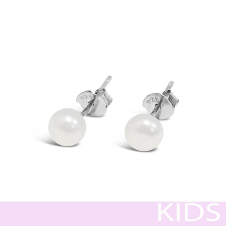 Absolute Kids Sterling Silver Small Pearl Stud Earrings