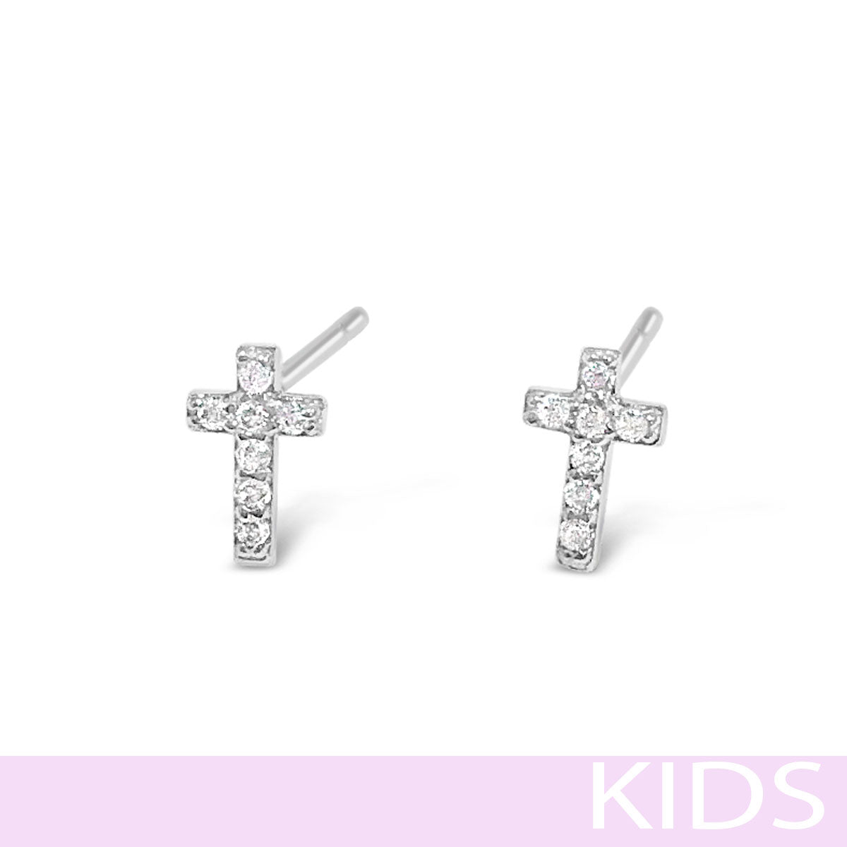 Childrens silver cross earrings outlet