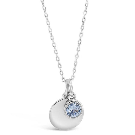 Absolute Sterling Silver Birthstone Necklace - March