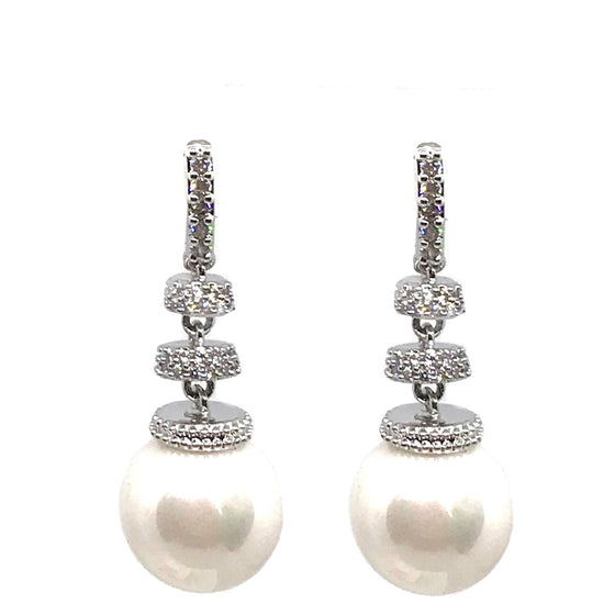 Absolute Silver & Pearl Drop Earrings