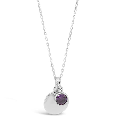 Absolute Sterling Silver Birthstone Necklace - February