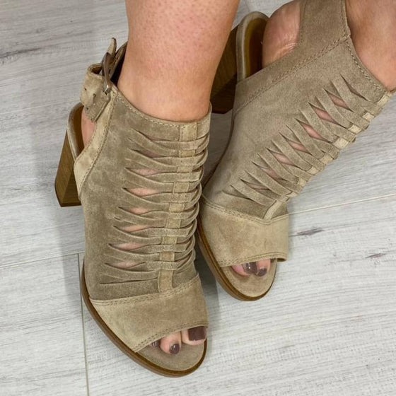 Lauren Conrad Peep Toe Block Heels Women 8 Sandals Shoes Boots Summer