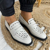 Alpe Off White Leather Slip On Loafers